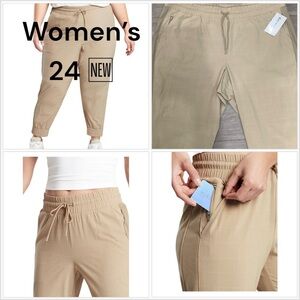 Women’s Athleta 24 Brooklyn Comfortable Joggers Pants Windowpane Ankle Stretch